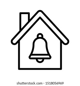 bell home thin line vector icon