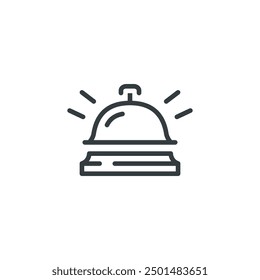 Bell hotel service reception icon, vector illustration