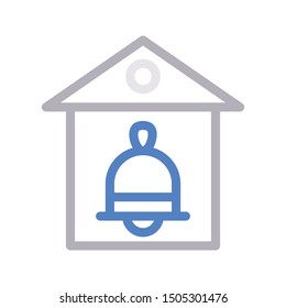 bell house colour line vector icon
