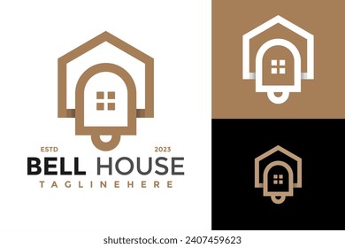 Bell A House Logo design vector symbol icon illustration