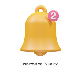 Bell icon 3d render illustration vector