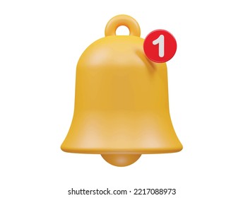 Icono de Bell 3d vector de ilustración de representación
