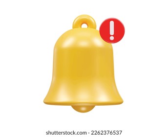  bell icon 3d rendering vector illustration element