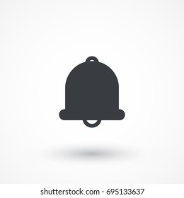 Bell icon. Alarm, alert button, call reminder, ring sound signal sign