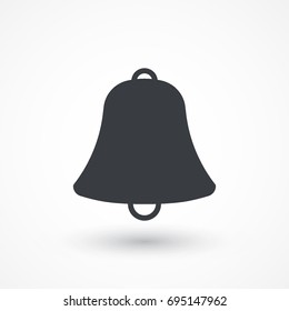Bell icon. Alarm, alert button, call reminder, ring sound signal sign