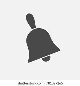 bell icon for alert and alarm vector eps10 gray