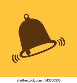The bell icon. Alert symbol. Flat Vector illustration