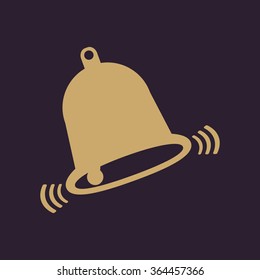 The bell icon. Alert symbol. Flat Vector illustration