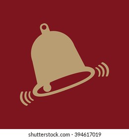 The bell icon. Alert symbol. Flat Vector illustration