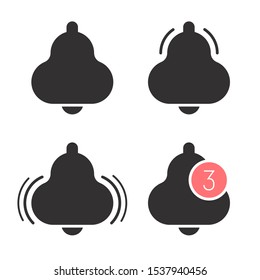 Bell icon for app. Message or call symbol. 