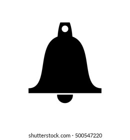 Bell icon. Black icon isolated on white background. Bell silhouette. Simple icon. Web site page and mobile app design vector element.
