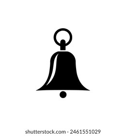 Glockensymbol. Black Bell Benachrichtigungssymbol auf weißem Hintergrund. Vektorillustration