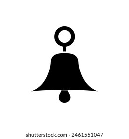 Bell icon. Black Bell notification icon on white background. Vector illustration