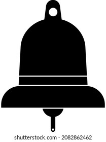 Bell icon, black silhouette. Highlighted on a white background. Vector illustration. A series of business icons.