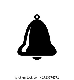 Icono de la Campana. Silueta negra. Ilustración gráfica plana vectorial. Objeto aislado sobre un fondo blanco. Aislar.