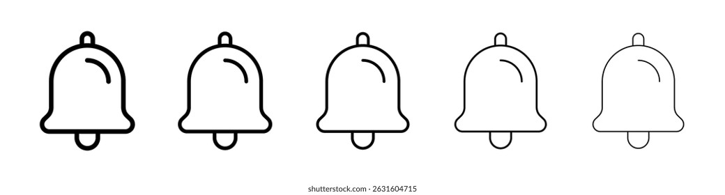 Bell icon in black. Vector illustration for graphic design