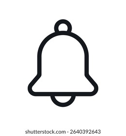 Bell icon. Black vector illustration.