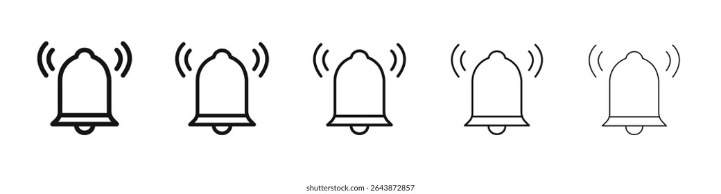 Bell icon black and white vector sign