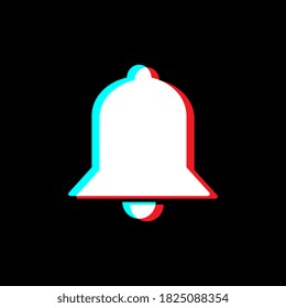 Bell Icon, Button. Social Media Vector. Isolated on black background