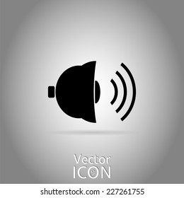 Bell icon as a button.Flat style. Made in vector