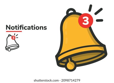 Bell icon for cellphone alerts and notifications