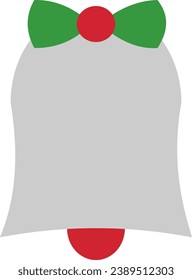 icono de campana en paquete navideño con estilo plano