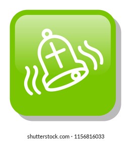 Bell Icon. Church Bell. Holiday decoration concept. Editable stroke flat icons. Simple thin line art logo. Colorful web button or glyph sticker. Vector illustration. 