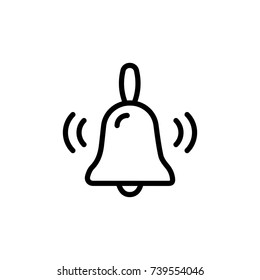 Bell icon. Collection of high quality outline technology pictograms in modern flat style. Black information symbol for web design and mobile app on white background. Alert line logo.