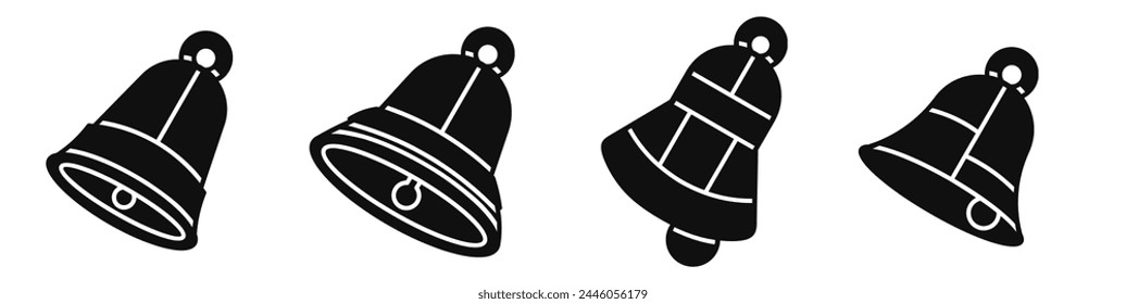 Bell icon collection. Stock vector illustration.