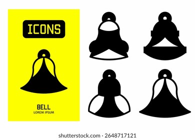 Ícone Bell. Ilustração vetorial de coleção de ícones para negócios. Design de ícone preto.