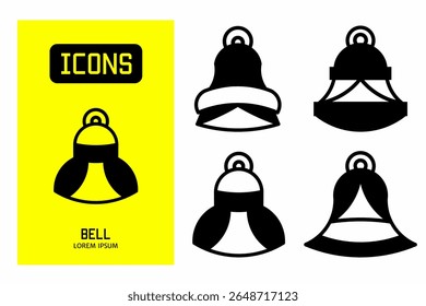 Ícone Bell. Ilustração vetorial de coleção de ícones para negócios. Design de ícone preto.