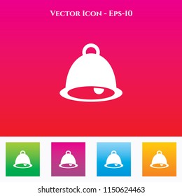 Bell Icon in Colored Square box. eps-10