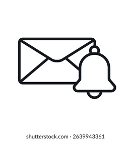 Bell icon. Colored vector illustration.