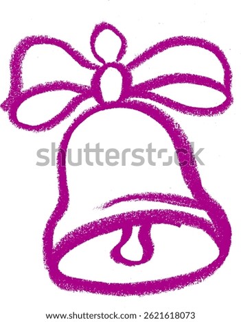 Bell Icon Crayon Chalk Drawing Vector	
