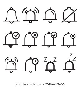 Bell Icon design. Silhouette vector with white background with illustrator Design