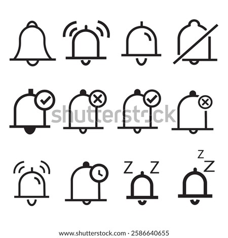 Bell Icon design. Silhouette vector with white background with illustrator Design