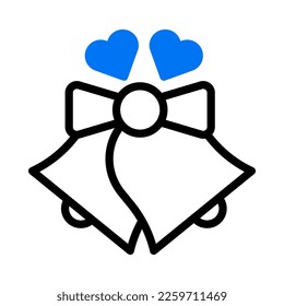 bell icon duotone blue style valentine illustration vector element and symbol perfect. Icon sign from modern collection for web.