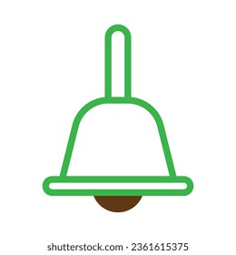 Bell icon duotone green brown colour easter illustration vector element and symbol perfect.