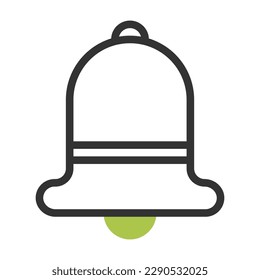 bell icon duotone grey green colour easter illustration vector element and symbol perfect. Icon sign from modern collection for web.