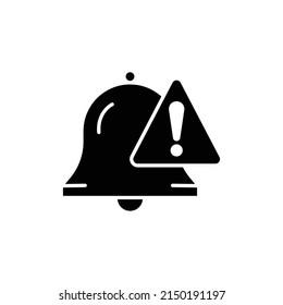 Icono de la Campana con signo de exclamación. adecuado para el símbolo de notificación, advertencia. estilo de icono sólido. diseño simple editable. vector de plantilla de diseño