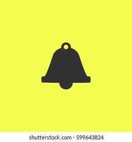 Bell icon flat. Black pictogram on white background. Vector illustration symbol and bonus button