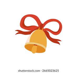 Ícone de campainha no estilo de cor simples. Ilustração do sino do Natal ou da escola no fundo isolado branco.