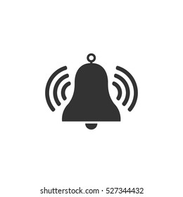 Bell icon flat. Illustration isolated vector sign symbol