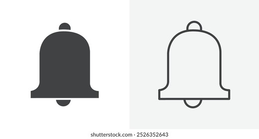 Ícone de Bell plano e design de conjunto simples