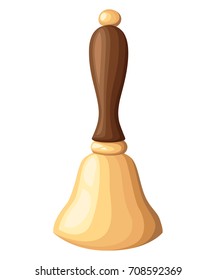 Bell icon flat. Single education icon from the big school, university flat. Web site page and mobile app design Vector illustration
