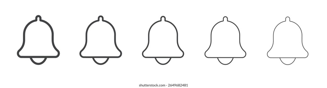 ícone de sino símbolo de ilustração fina plana