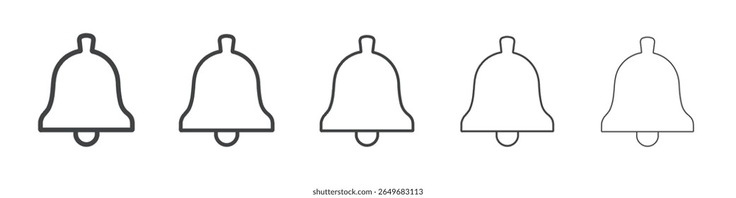 ícone de sino símbolo de ilustração fina plana