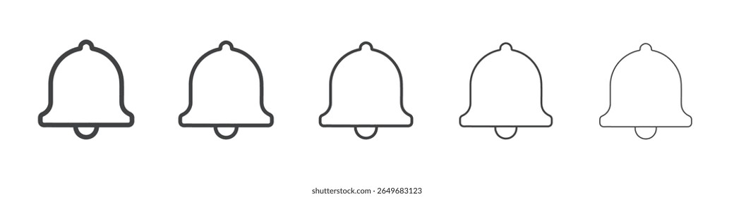 bell icon flat thin illustration symbol