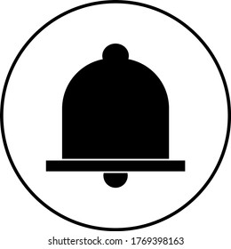 Icono de la Campana. Diseño plano y gratuito. Vector blanco y negro