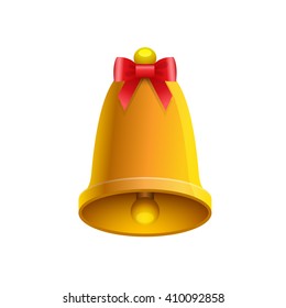 Bell icon. Golden bell. Vector illustration